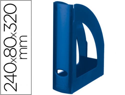 Porta revistas plastico q-connect azul opaco , Q-connect , 43595 , 5705831042056